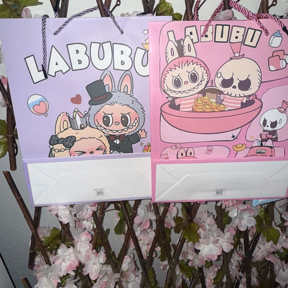 Labubu Cartoon Gift Bags - Purple or Pink